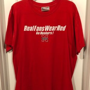 Men’s Nebraska Huskers L Short Sleeve Tee - Real Fans Wear Red!